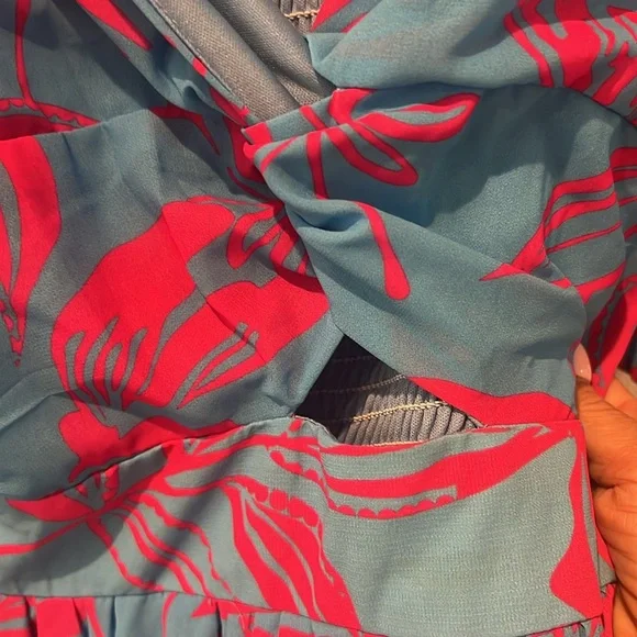 Pre-Loved Flying Tomato | Blue and Pink Maxi Dress Size L - Picture 6 of 10